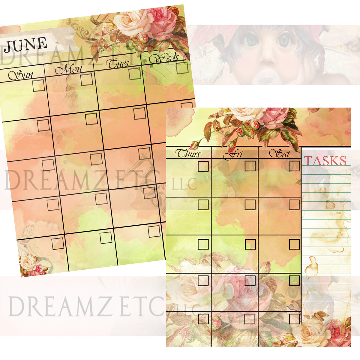 Floral Dreamz Planner Monthly Calendars