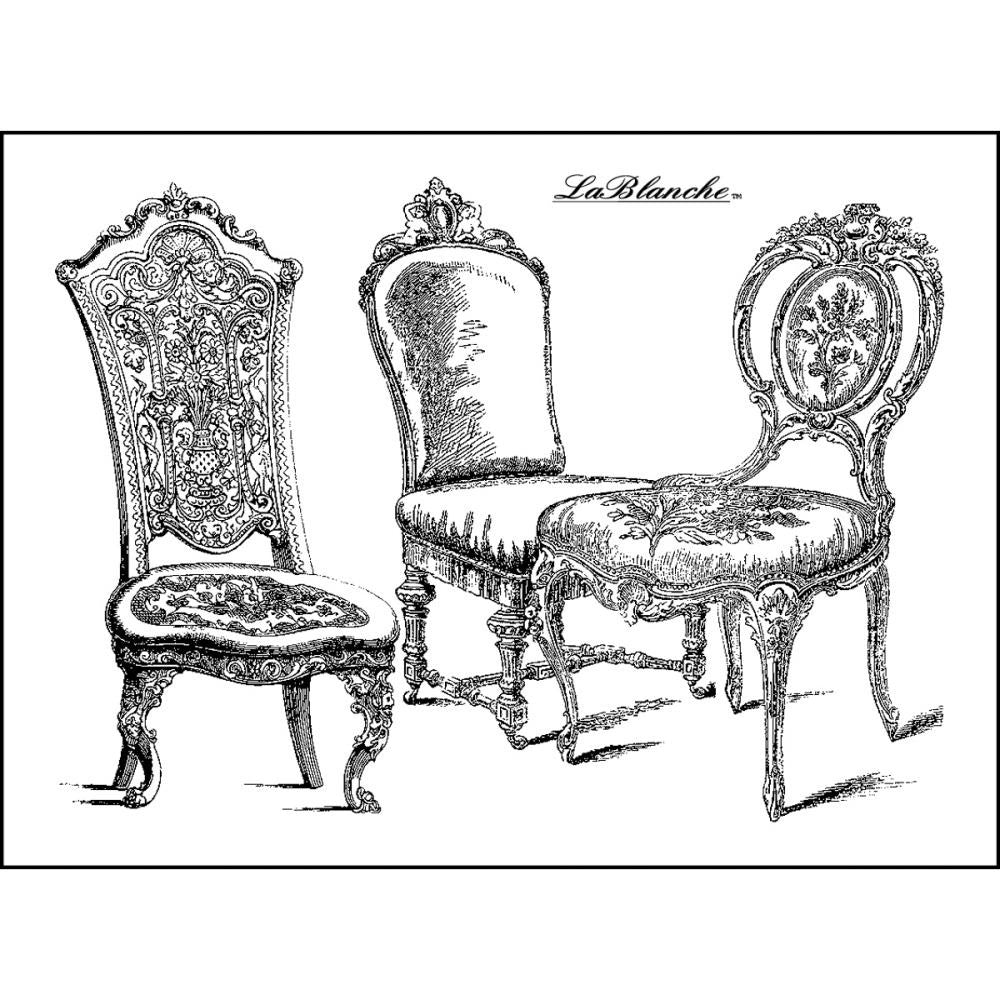 Lablanche Silicone Stamp - Chairs Stamp - 3.75"X2.75"