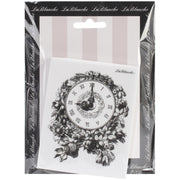 Lablanche Silicone Stamp - Floral Clock Stamp -  3"X4"
