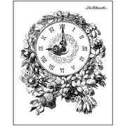 Lablanche Silicone Stamp - Floral Clock Stamp -  3"X4"