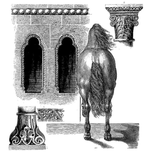 Lablanche Silicone Stamp - Horse From Behind Collage 