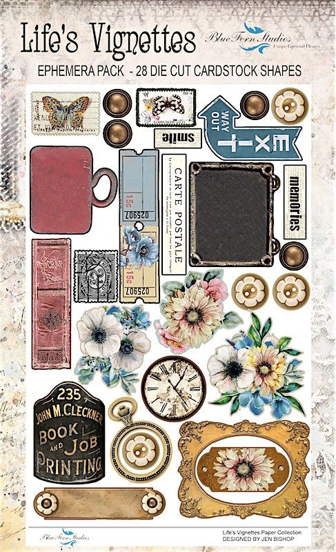 Blue Fern Studios - Ephemera Pack #1 - Life's Vignettes - By Jen Bishop