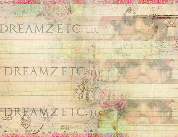 Vintage Lined Journal Paper Pack - Digital - 10 Designs