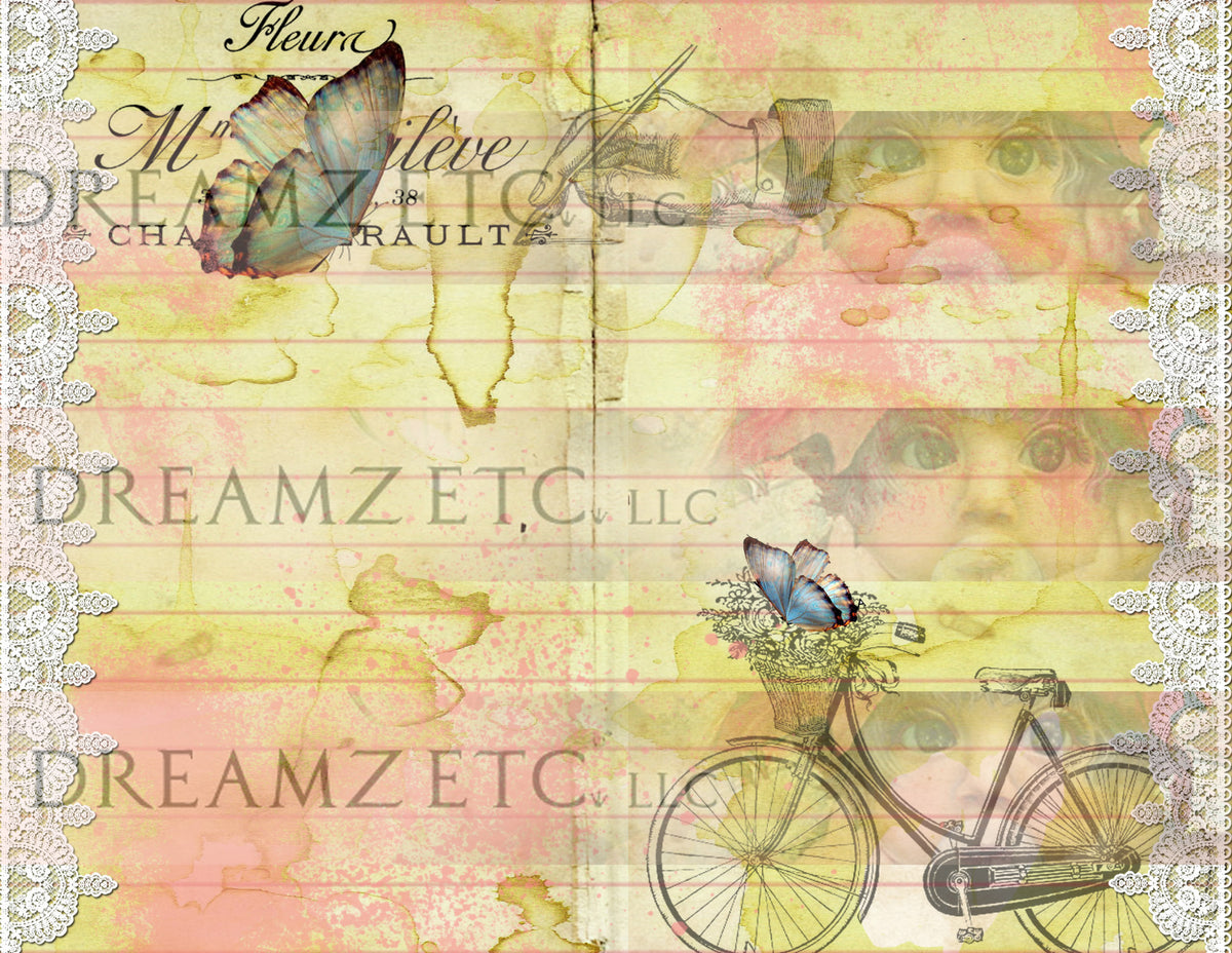 Vintage Lined Journal Paper Pack - Digital - 10 Designs