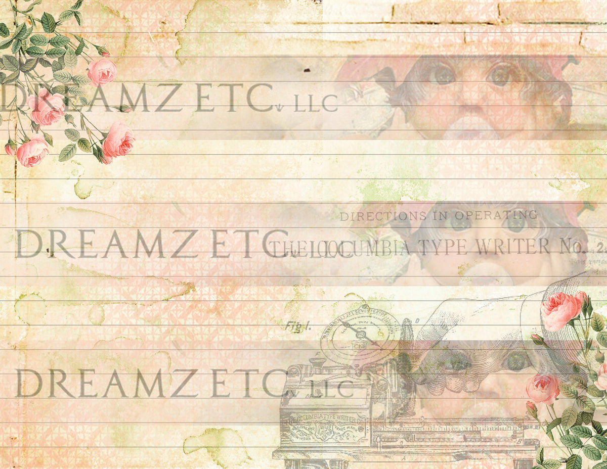 Vintage Lined Journal Paper Pack - Digital - 10 Designs