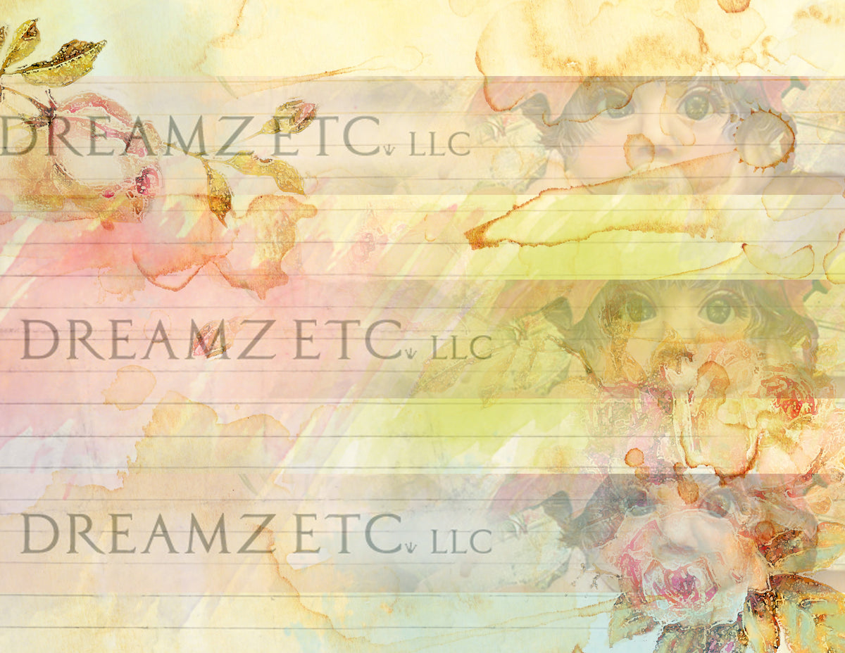 Watercolor Lined Journal Paper Pack - Digital - 10 Designs