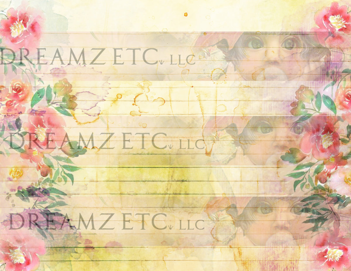 Watercolor Lined Journal Paper Pack - Digital - 10 Designs