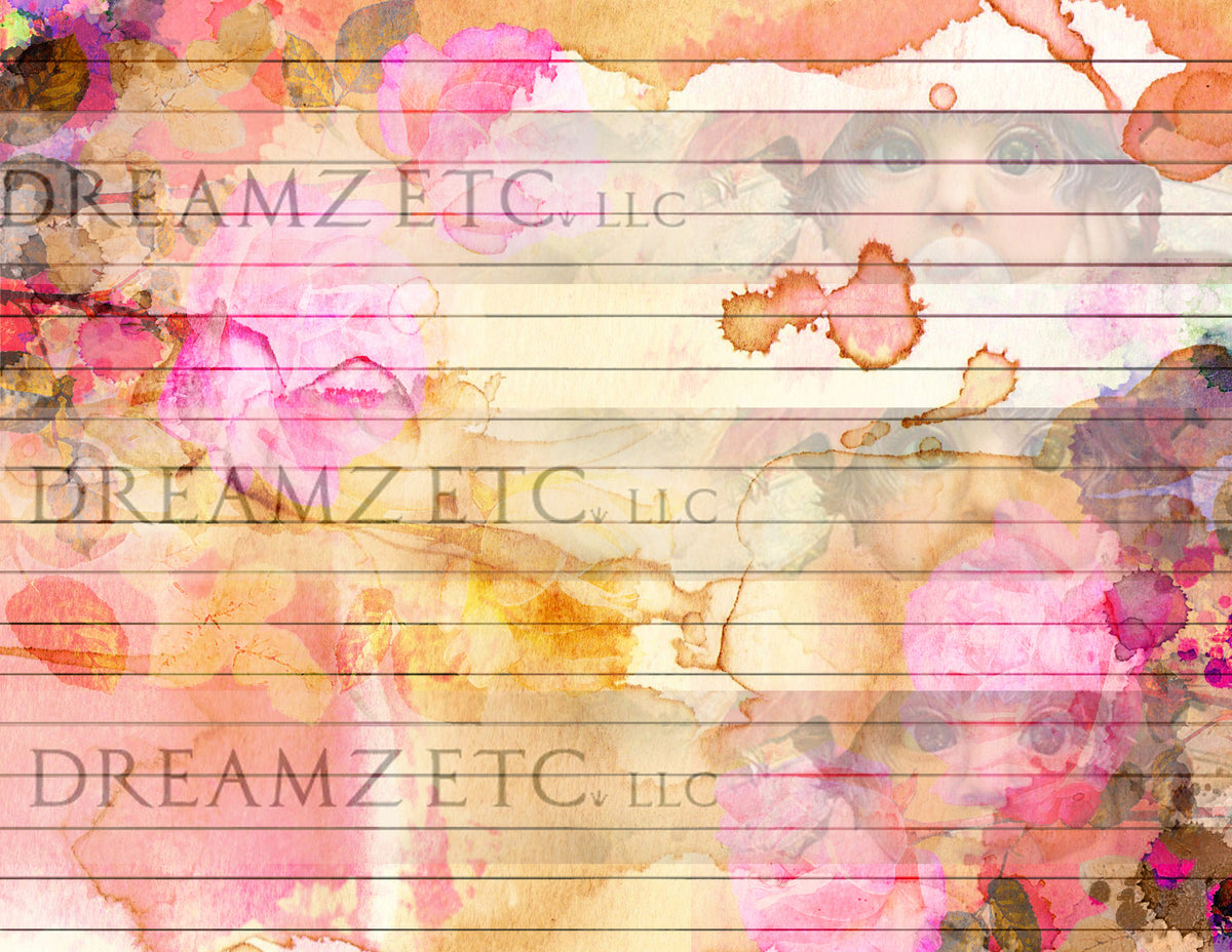 Watercolor Lined Journal Paper Pack - Digital - 10 Designs