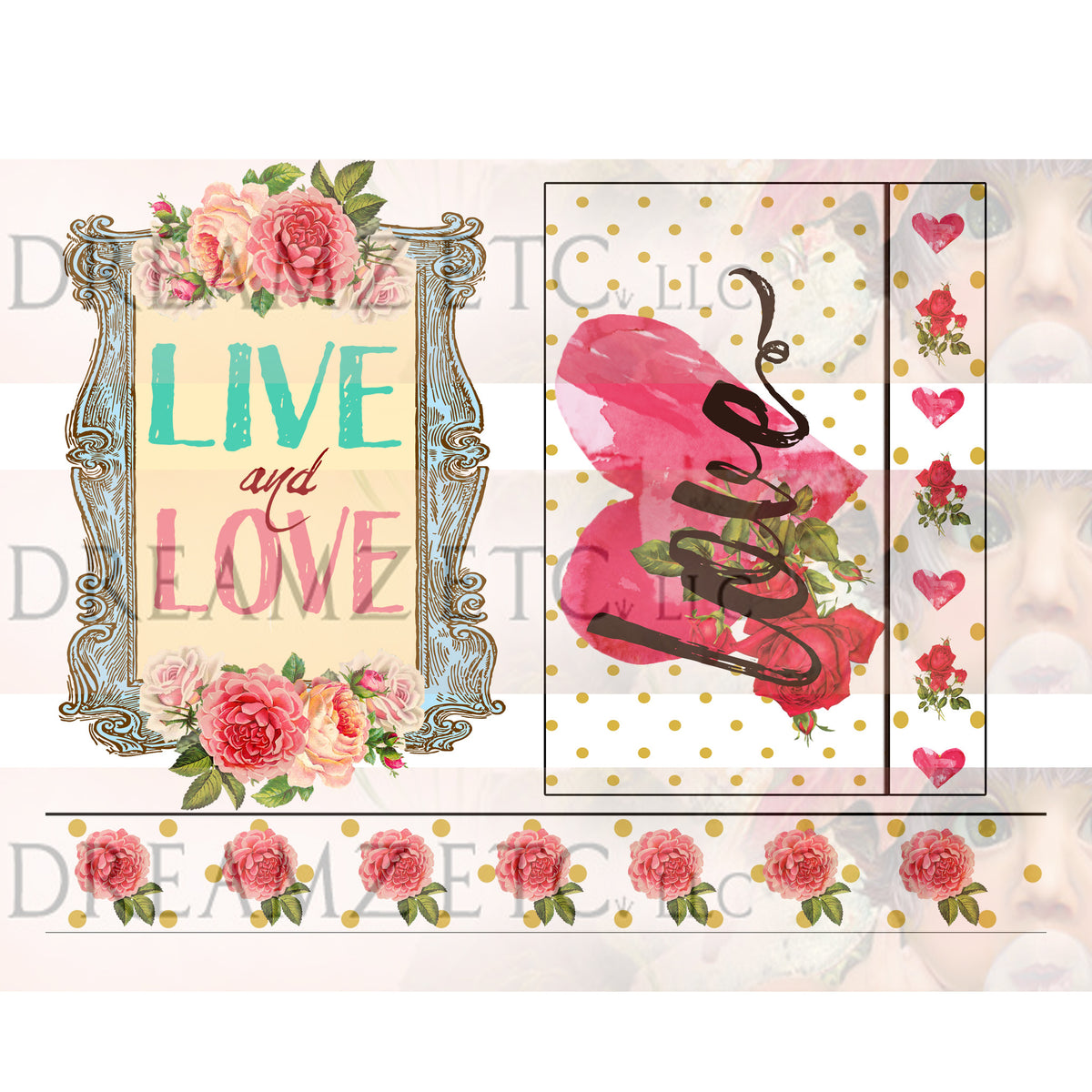Floral Dreamz Collection - Journal Cards & Borders - Printable