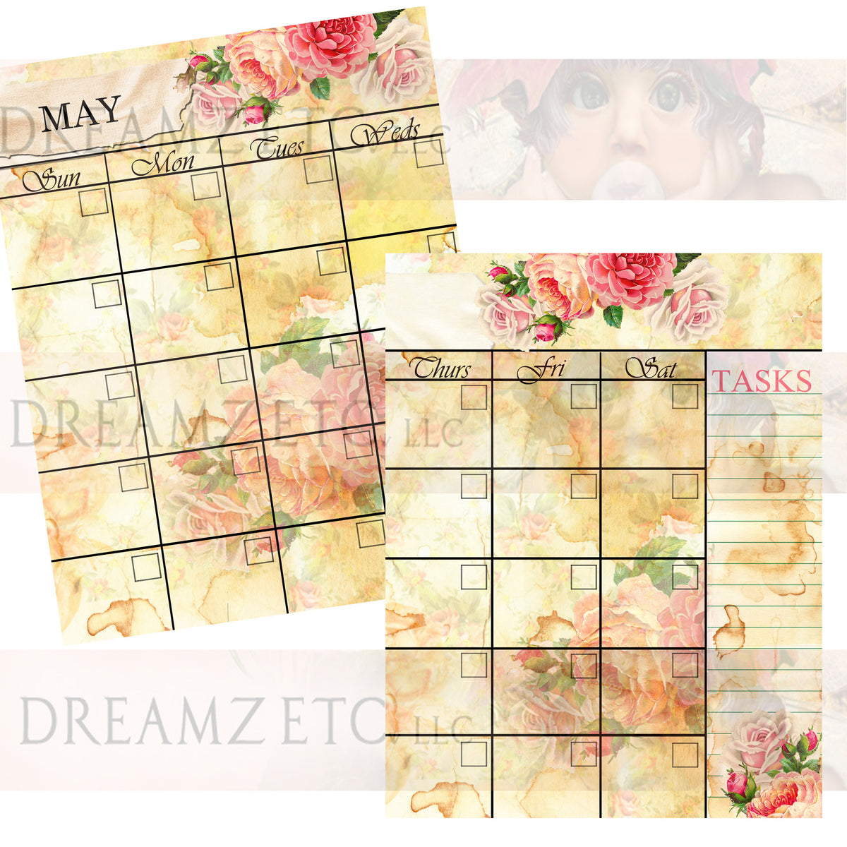 Floral Dreamz Planner Monthly Calendars