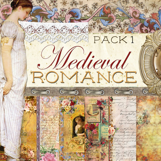 Medieval Romance Digital Collection - Entire Collection - 10 Papers/Designs, 5 Pocket Envelopes,Tags, and Ephemera Sheet