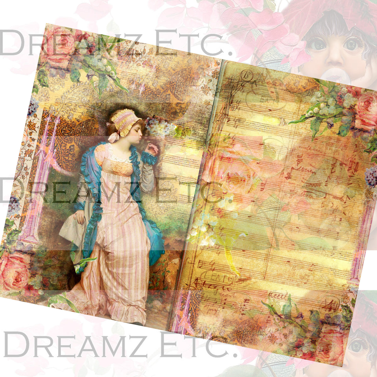 Medieval Romance Digital Collection - Entire Collection - 10 Papers/Designs, 5 Pocket Envelopes,Tags, and Ephemera Sheet