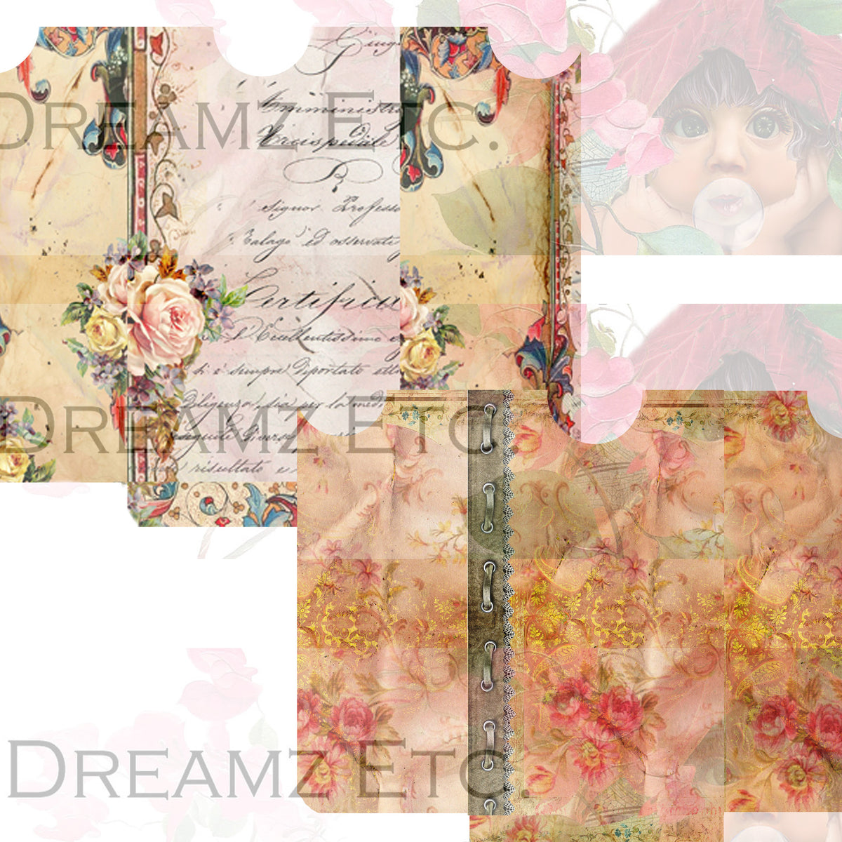 Medieval Romance Digital Collection - Entire Collection - 10 Papers/Designs, 5 Pocket Envelopes,Tags, and Ephemera Sheet