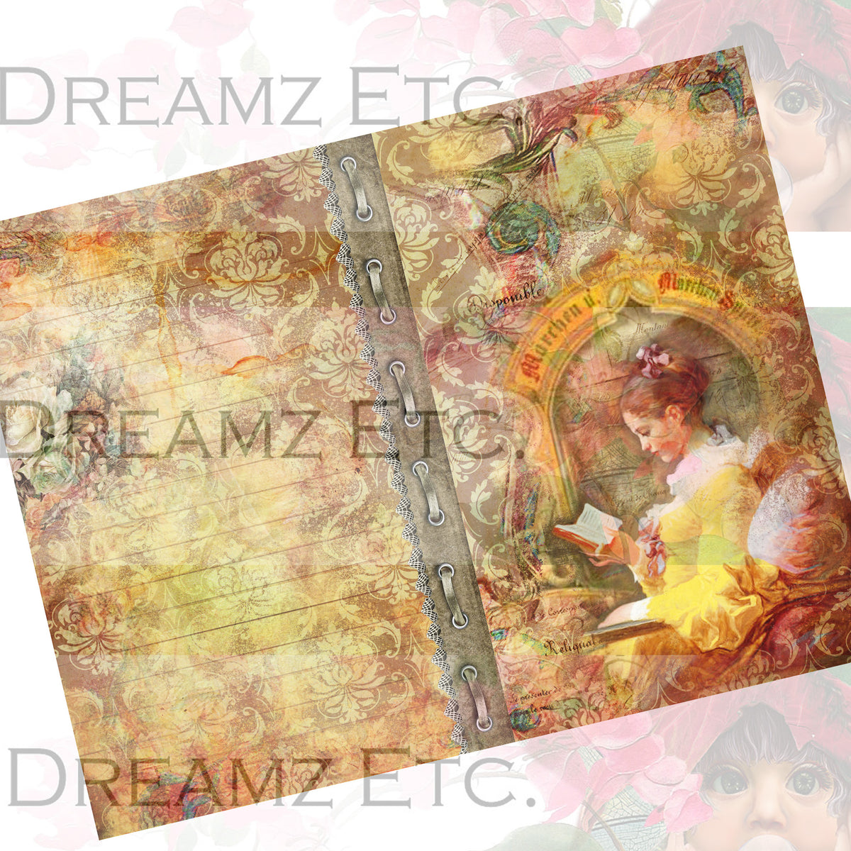Medieval Romance Digital Collection - Entire Collection - 10 Papers/Designs, 5 Pocket Envelopes,Tags, and Ephemera Sheet