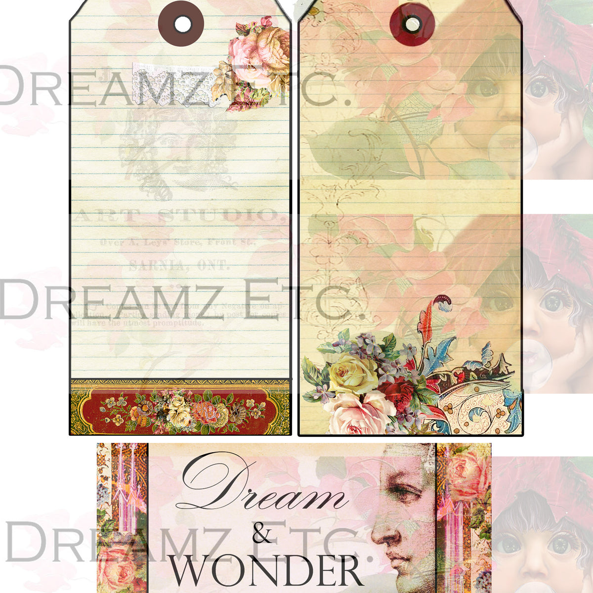 Medieval Romance Digital Collection - Entire Collection - 10 Papers/Designs, 5 Pocket Envelopes,Tags, and Ephemera Sheet