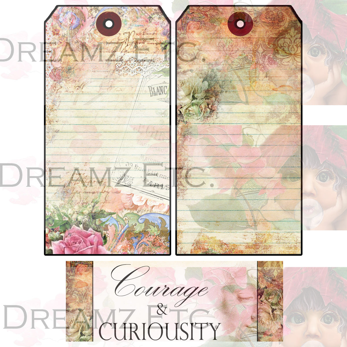 Medieval Romance Digital Collection - Entire Collection - 10 Papers/Designs, 5 Pocket Envelopes,Tags, and Ephemera Sheet