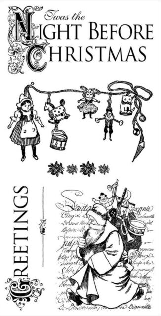 Graphic 45 Twas the Night Before Christmas Cling Stamp Set 1