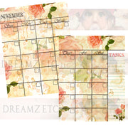Floral Dreamz Planner Monthly Calendars