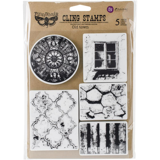Prima Marketing - Finnabair - Cling Rubber Stamp Set - Old Town