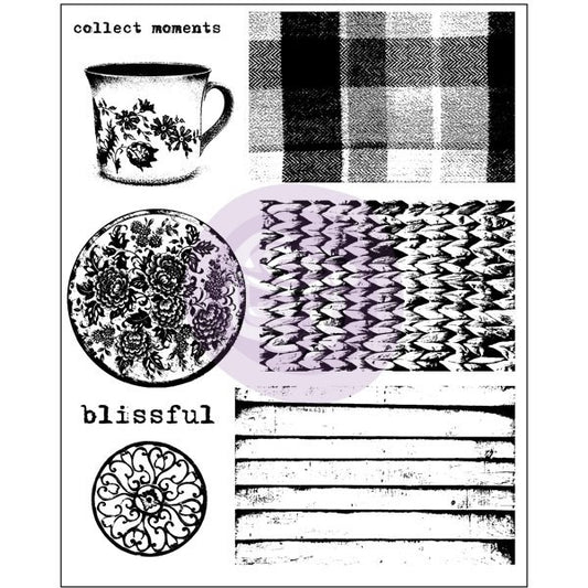 Prima Marketing - Finnabair - Cling Rubber Stamp Set - Tea on the Deck