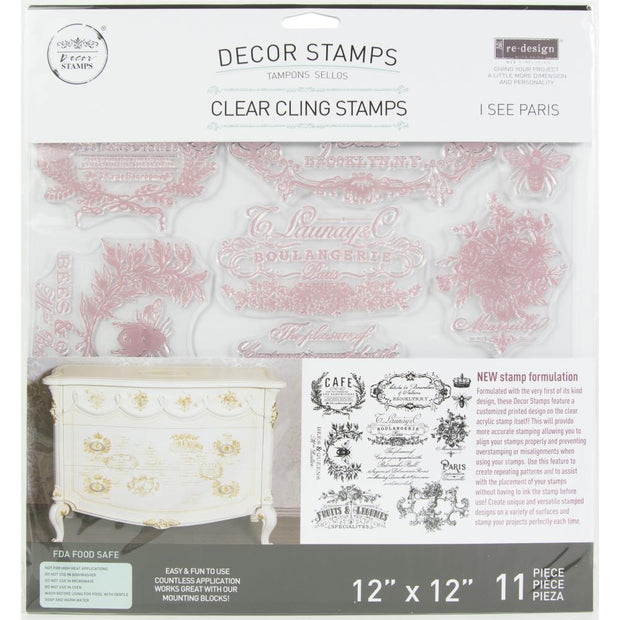 Re-Design Clearly Aligned Decor Stamps 12"X12" - I See Paris