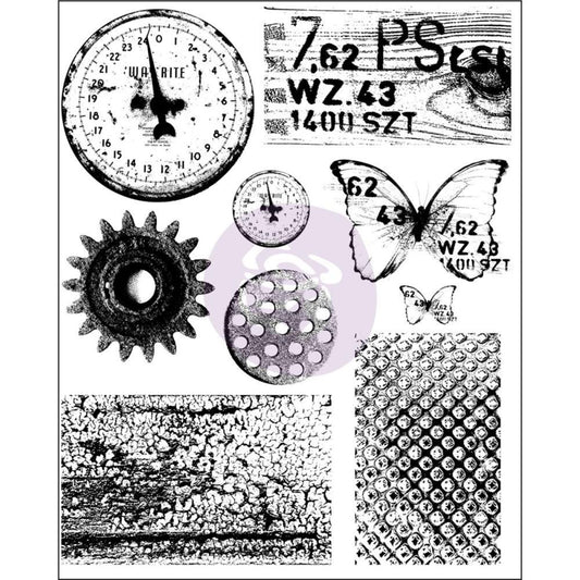 Prima Marketing - Finnabair - Cling Rubber Stamp Set - Rust & Dust