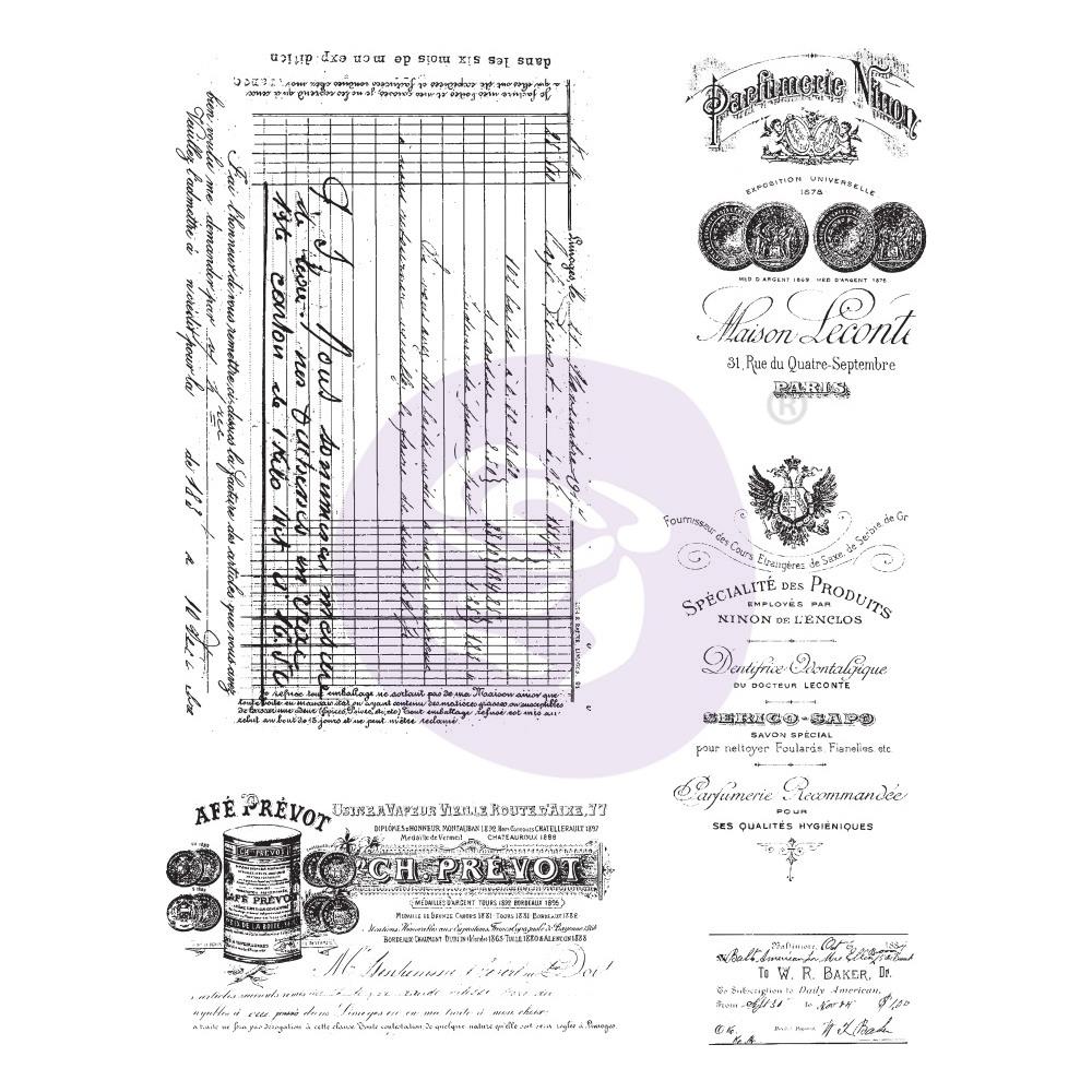 Prima Marketing - Finnabair - Cling Rubber Stamp Set - Old Paper Work