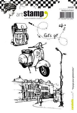 Carabelle Studio - "Cling Stamp A6 : Voyage pour Globetrotter" *