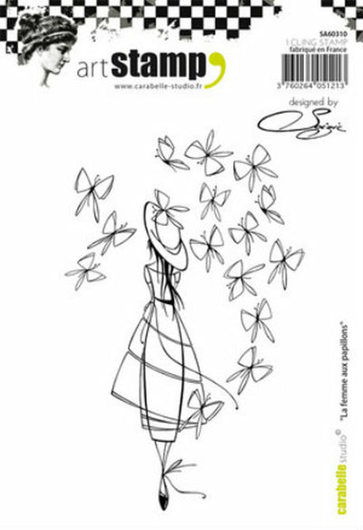 Carabelle Cling Stamp - "La Femme aux Papillons" by Soizic *