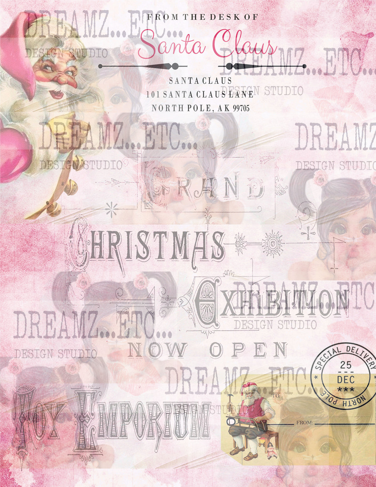 Santa's Stationary - Digital Paper Pack