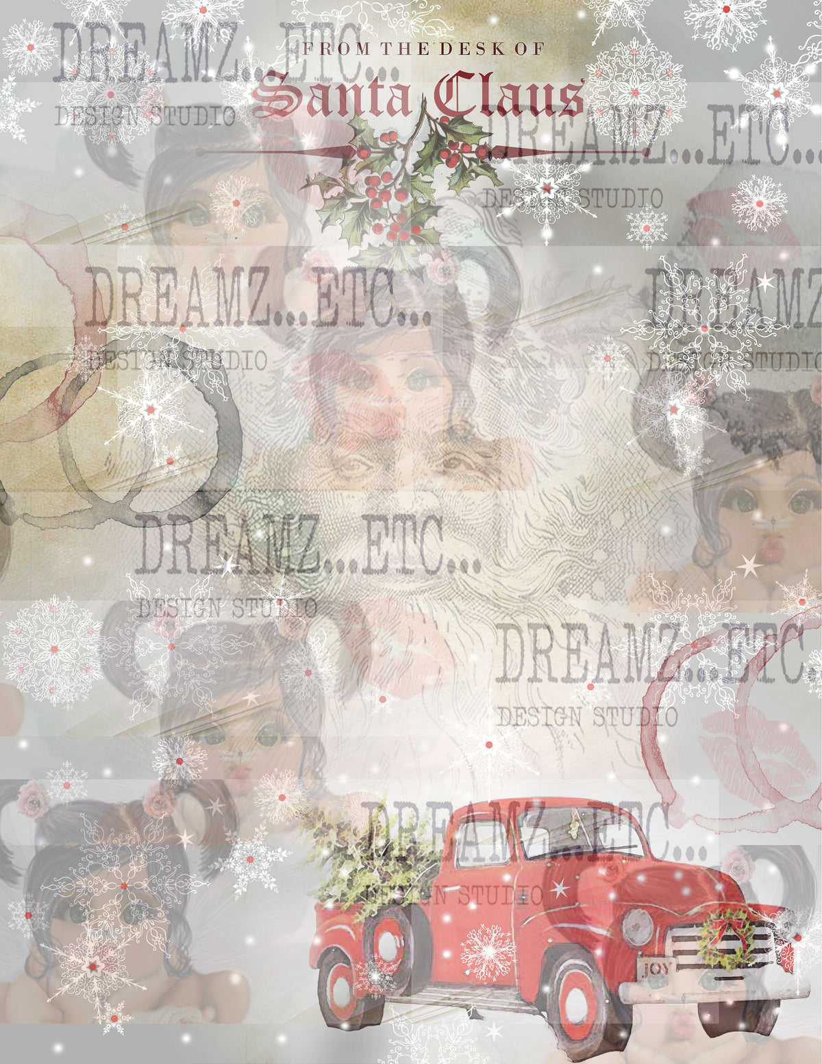 Santa's Stationary - Digital Paper Pack