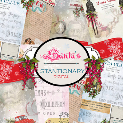 Santa's Stationary - Digital Paper Pack