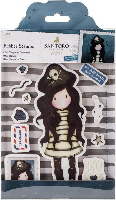 Gorjuss Santoro Rubber Stamp Set - Piracy *