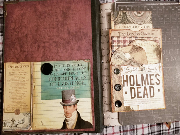 Sherlock Holmes Theme - Journal Etc. - Altered Book - Black - HUGE