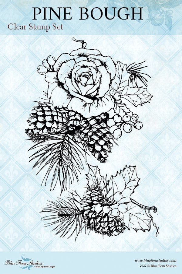 Mistletoe & Holly - Pine Bough Stamp