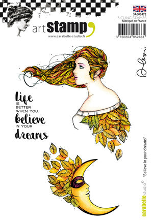 Carabelle Studio - Cling Stamp A6 : "Believe in your dreams by Alexi" *