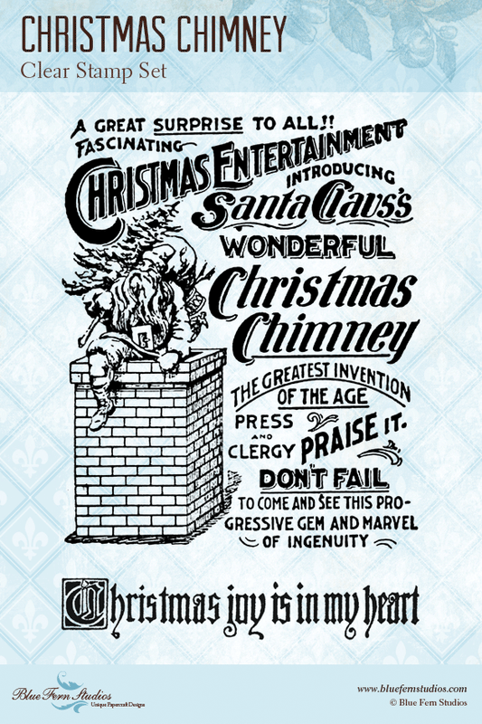 Blue Fern Stamp - Christmas Chimney - Stamp Set *