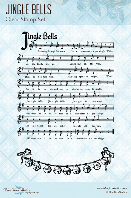 Blue Fern Stamp - Jingle Bells