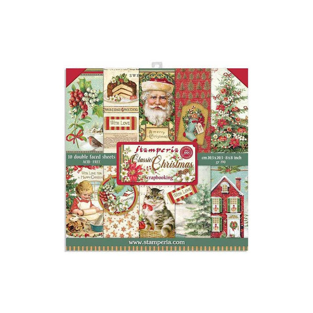 Stamperia Classic Christmas Paper Pack 8x8