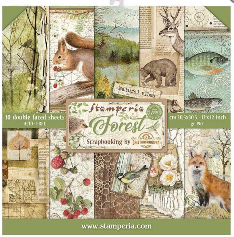 Stamperia 8 X 8 Paper Pack - Forest