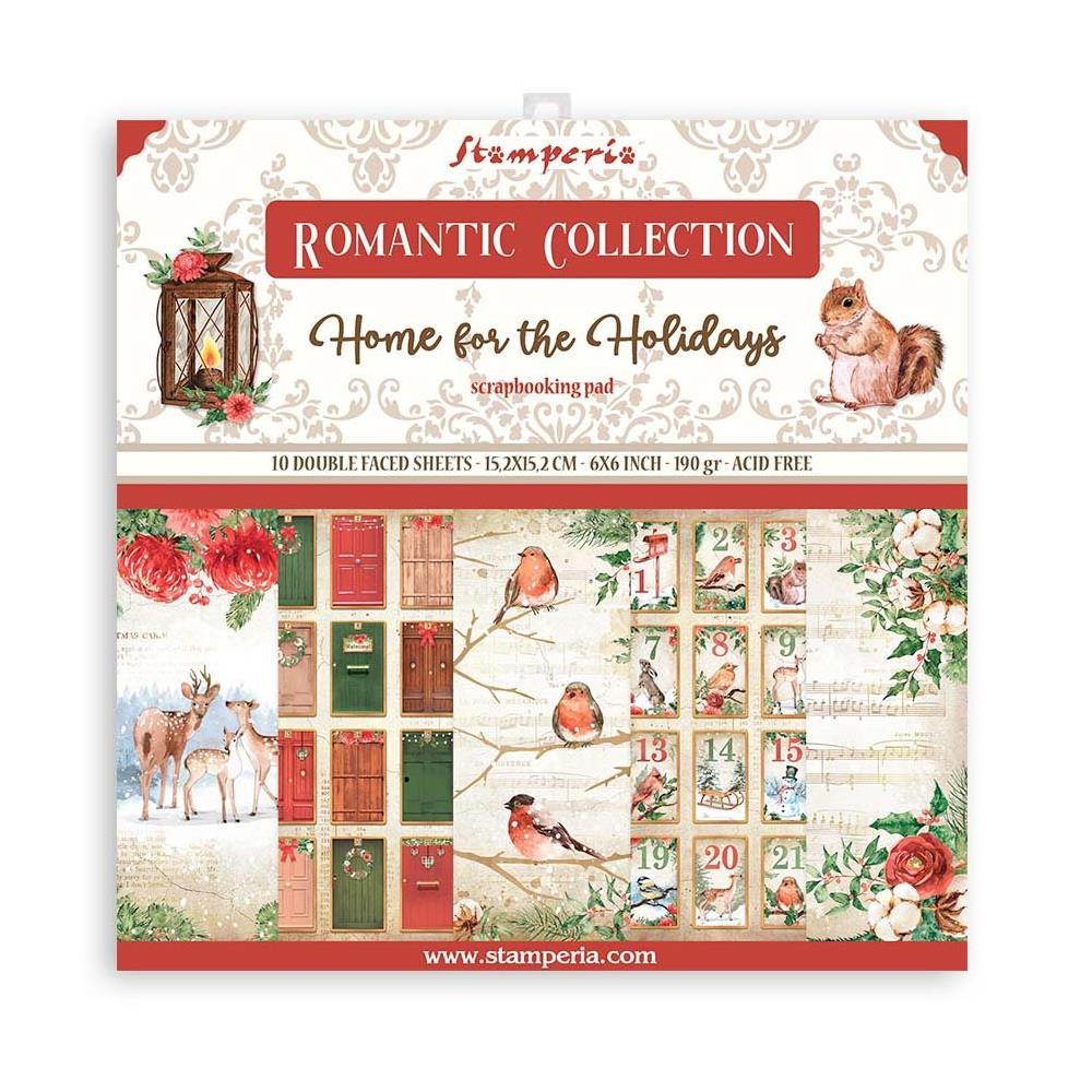 Stamperia Double-Sided Paper Pad 6"X6" 10/Pkg - Home for the Holidays