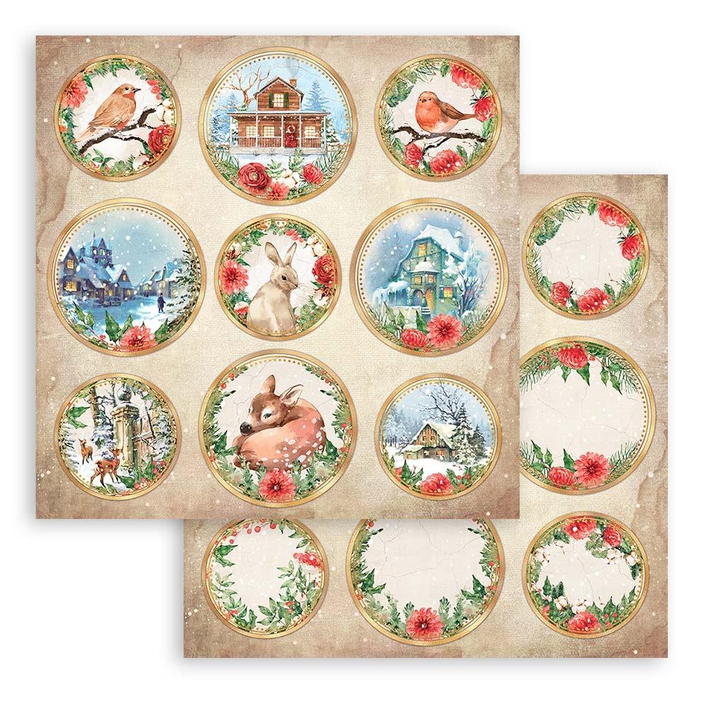 Stamperia Double-Sided Paper Pad 12"X12" 10/Pkg - Home for the Holidays