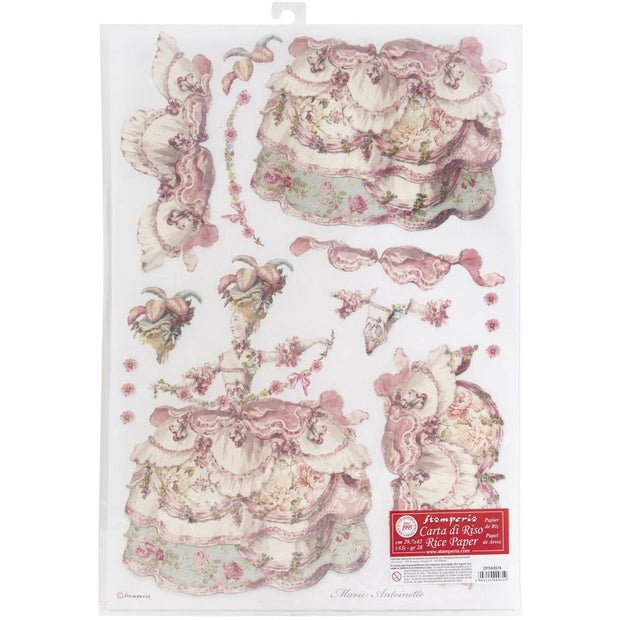 Stamperia Rice Paper Sheet A3 - Princess Lady Pink