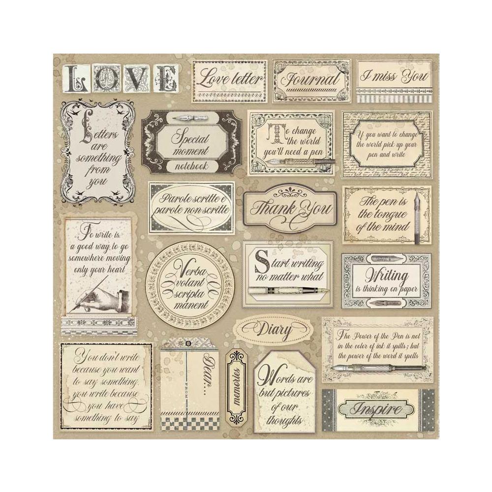 Stamperia 8 X 8 Paper Pack - Calligraphy