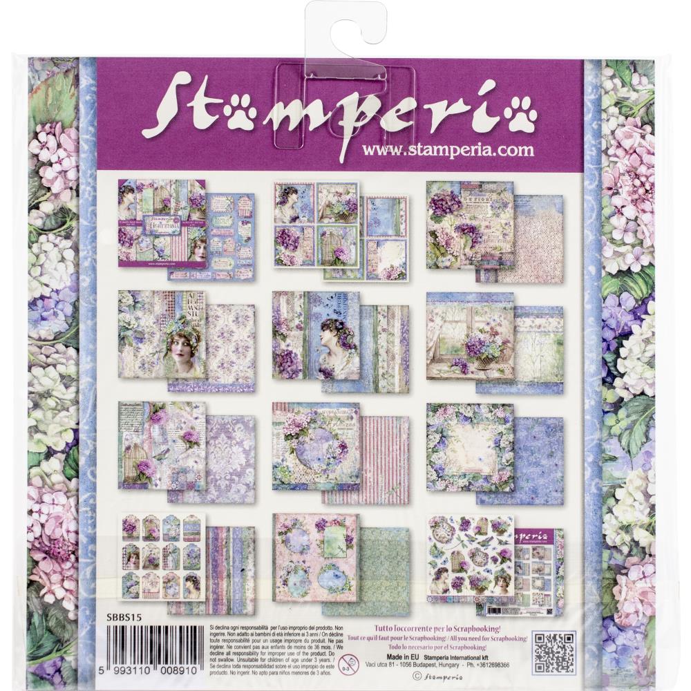 Stamperia 8 X 8 Paper Pack - Hortensia