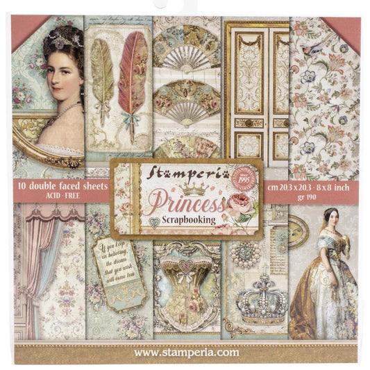 Stamperia 8 X 8 Paper Pack - Princess