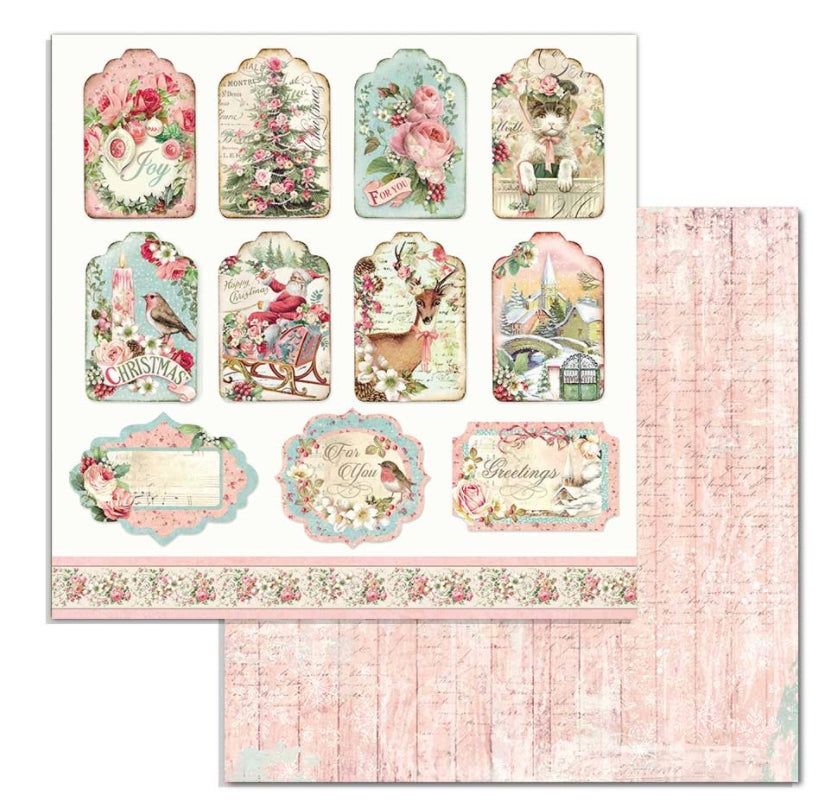 Stamperia 12x12 Paper Pack - Pink Christmas