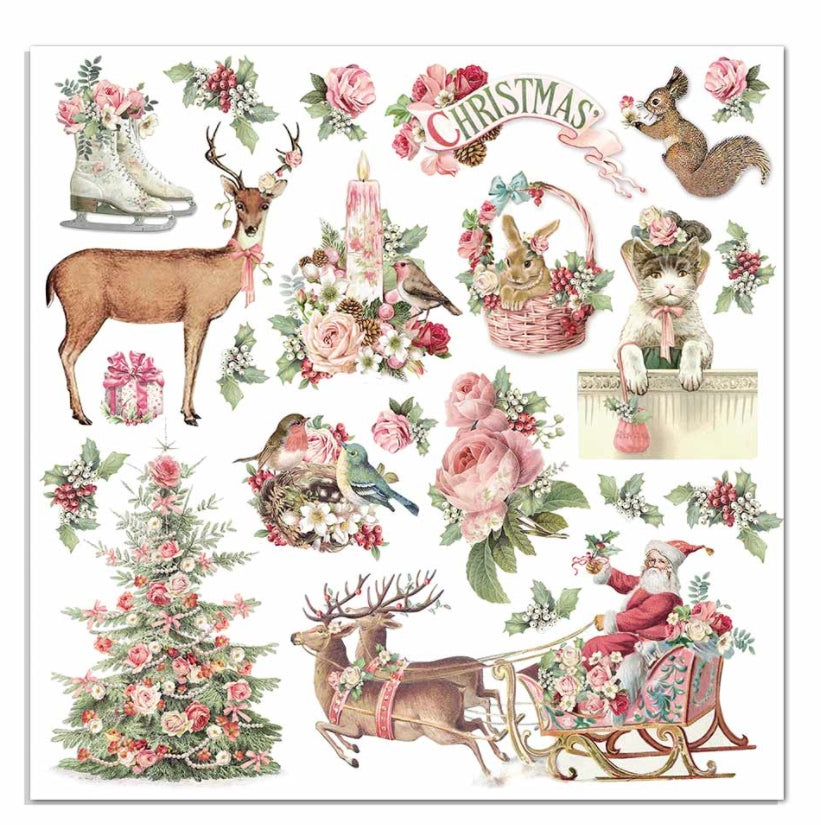 Stamperia 8x8 Paper Pack - Pink Christmas