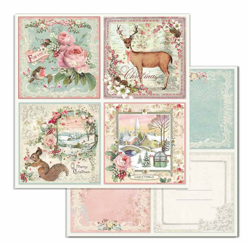Stamperia 8x8 Paper Pack - Pink Christmas
