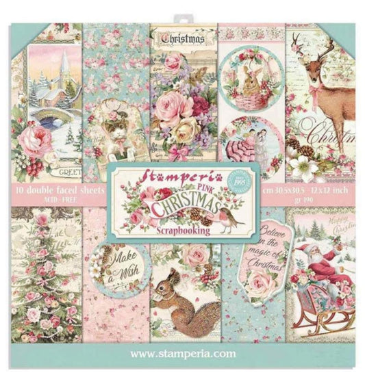 Stamperia 8x8 Paper Pack - Pink Christmas